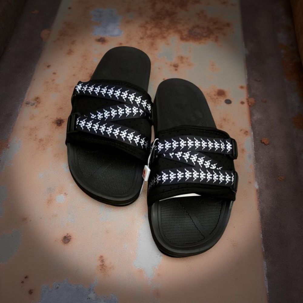 Kappa Slide Sandals Men's Size 5 Black Comfort Slides Streetwear Casual NWT